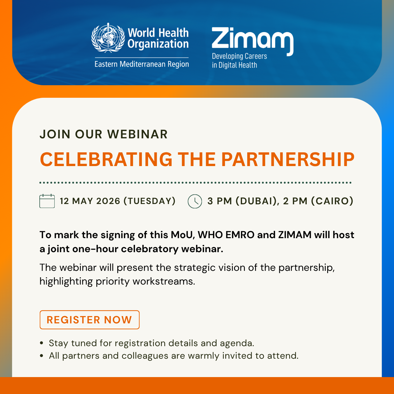 Celebrating the Partnership Webinar: WHO EMRO & ZIMAM